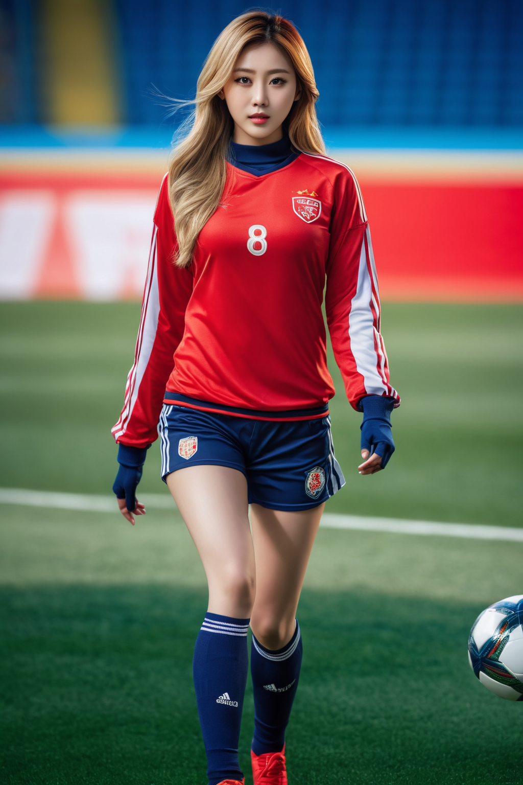 女子足球运动员在比赛中获得胜利 女子足球运动员在比赛中获得胜利